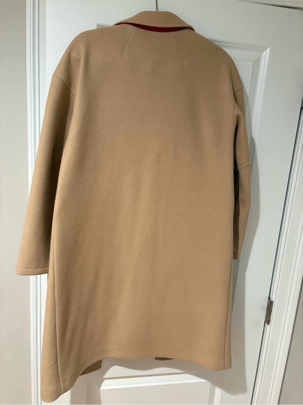 Topshop Camel Single-Button Wool-Blend Long Coat - Picture 2 of 6
